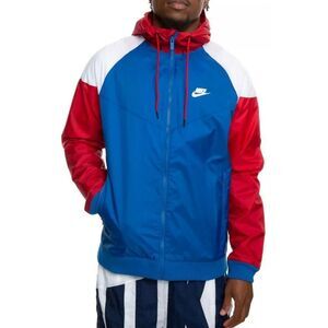 Nike Windrunner Jacket Mens Medium Blue Red White‎ Colorblock Zip Up Windbreaker
